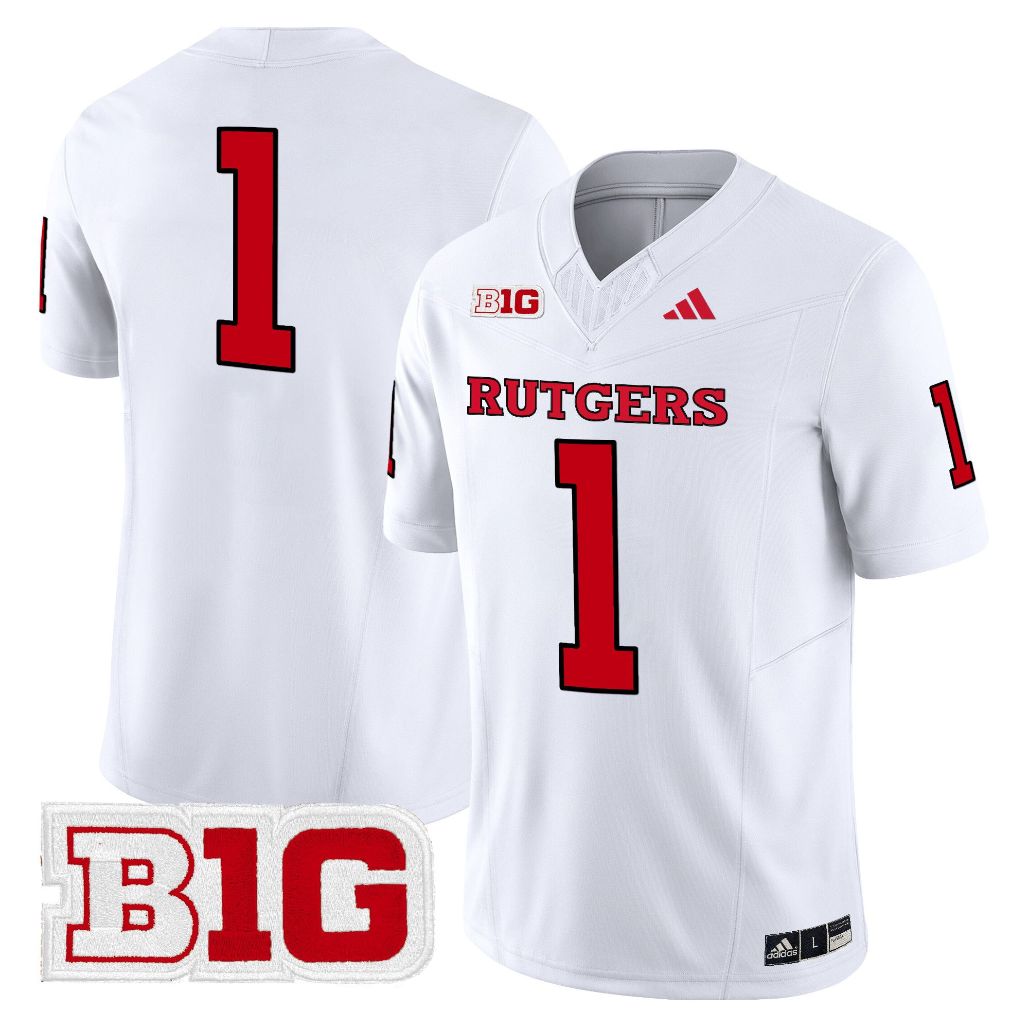 Men Rutgers Scarlet Knights #1 No Name White 2024 Vapor Limited NCAA Jersey